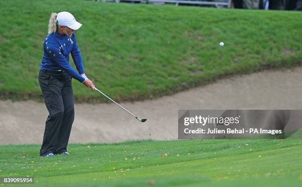 Europe's Suzann Pettersen in her match against USA's Michelle Wie during day three of the 2011 Solheim Cup at Killeen Castle, County Meath, Ireland.