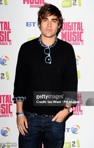 Charlie Simpson arriving at The BT Digital Music Awards 2011, The Camden Roundhouse, London.