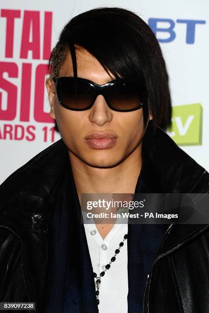 Nat Weller arriving at The BT Digital Music Awards 2011, The Camden Roundhouse, London.