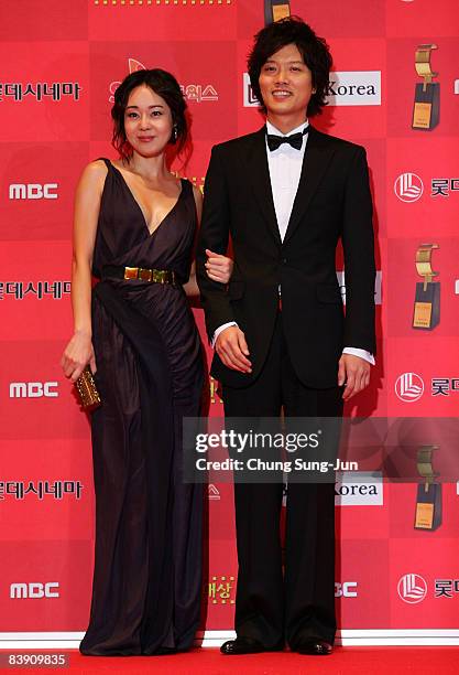 Actress Kim Yun-Jin and Park Hee-Soon attend the 7th Korean Film Awards at Sejong Center on December 4, 2008 in Seoul, South Korea.