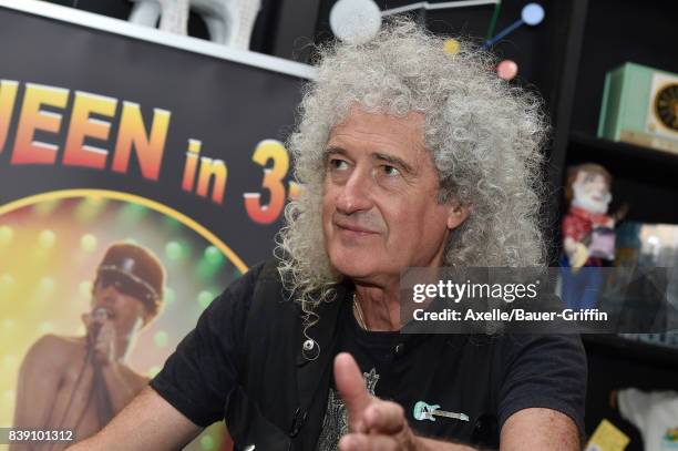 Lead guitarist of Queen Brian May signs copies of his new book "Queen in 3-D" at Book Soup on August 24, 2017 in West Hollywood, California.