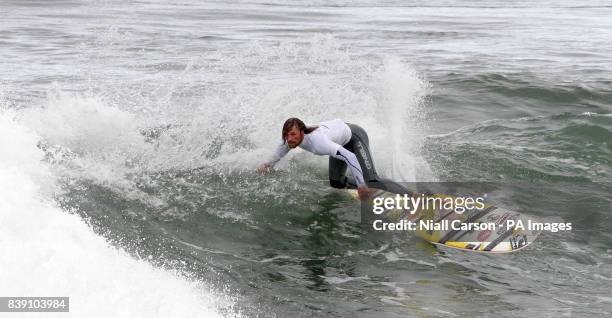 Jerseys Ben Skinner wins the Long Board final the European Surfing Championships being held in Bundoran in County Donegal, Ireland.