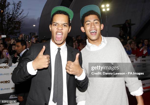 Jordan "Rizzle" Stevens and Harley "Sylvester" Alexander-Sule AKA Rizzle Kicks arriving for the MOBO Awards 2011, at the SECC, Glasgow, G3 8YW.