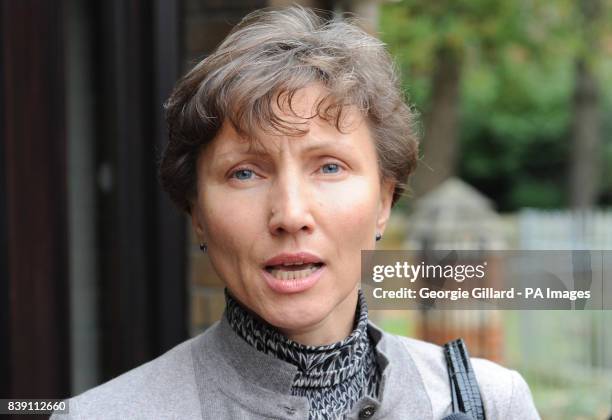 Marina Litvinenko, the widow of murdered Russian dissident Alexander Litvinenko, makes a statement The Coroners Court, St Pancras, London.
