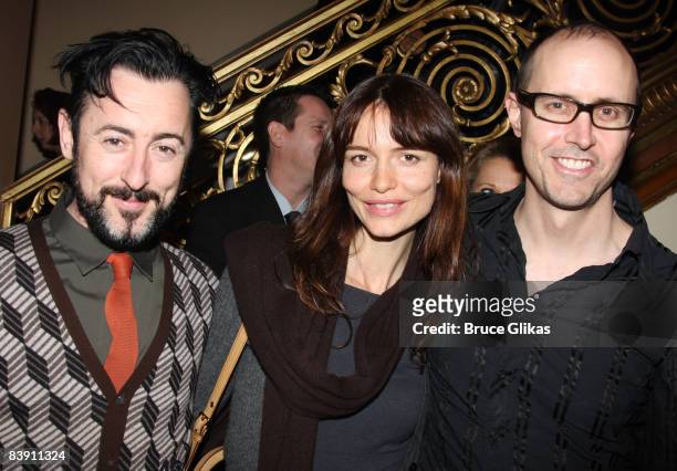 Alan Cumming, Saffron Burrows and Grant Shaffer attends the opening night of "Liza's At The Palace.!" on Broadway at the Palace Theatre on December...