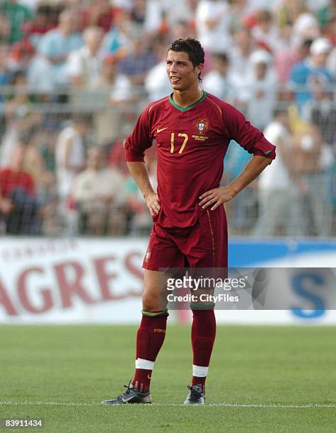 Cristiano Ronaldo of Portugal during a friendly between Portugal and Cape Verde on May 27, 2006 in Evora, Portugal to prepare for the 2006 World Cup....