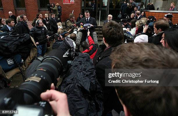 Detective Superintendent Andy Brennan of West Yorkshire Police speaks to the press outside Leeds Crown Court after Shannon's mother Karen Matthews...