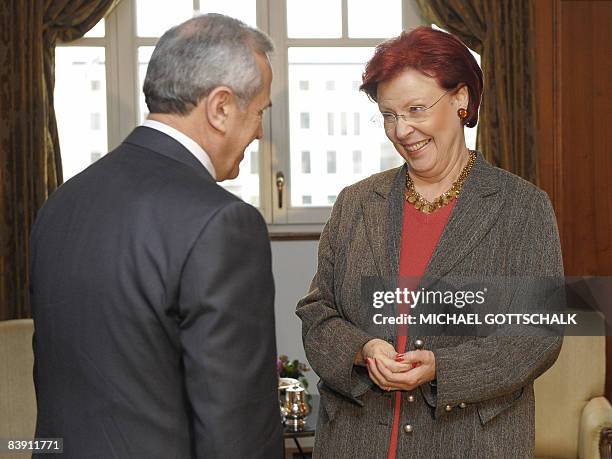 Lebanese President Michel Sleiman and German Minister of Economic Cooperation and Development Heidemarie Wieczorek-Zeul meet in Berlin on December 4,...