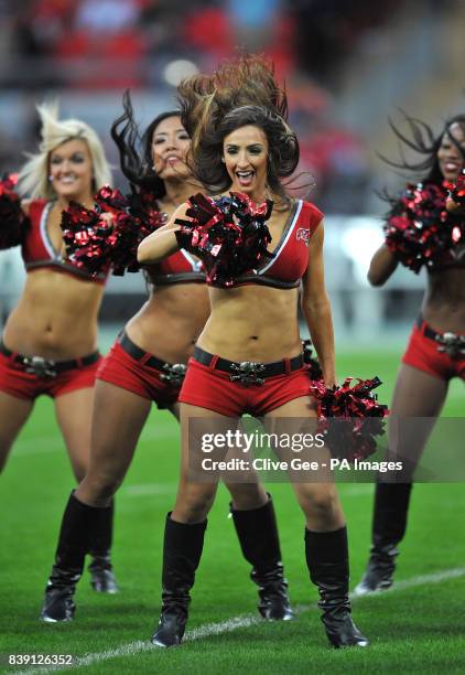 Tampa Bay Buccaneers cheerleaders during the NFL International Series Match at Wembley, London.