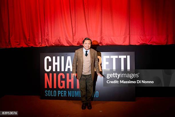 Piero Chiambretti attends a press conference to present new Mediaset TV program Chiambretti Night at the ARCI Bellezza on December 4, 2008 in Milan,...