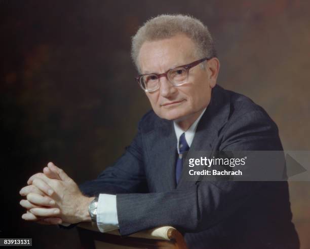Portrait of American economist Paul Anthony Samuelson . He won the Nobel prize for Economics in 1970. Photo was taken in Boston, 1978.