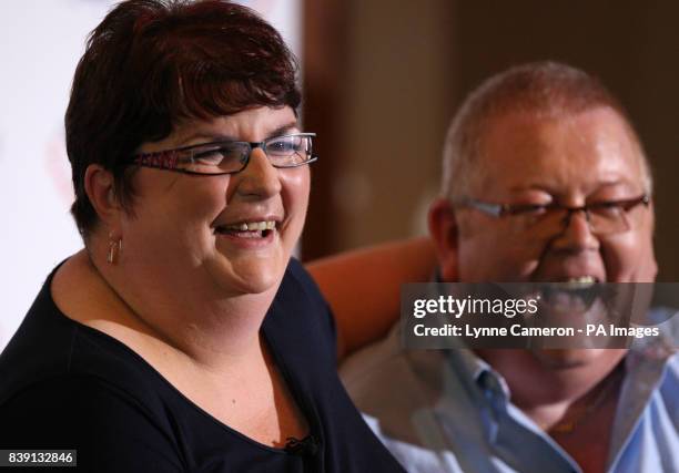 Colin and Chris Weir, from Largs in Ayrshire, during a press conference at the Macdonald Inchyra Hotel & Spa in Falkirk, after they scooped 161...