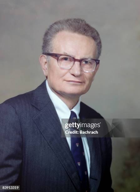 Portrait of American economist Paul Anthony Samuelson . He won the Nobel prize for Economics in 1970. Photo was taken in Boston, 1978.