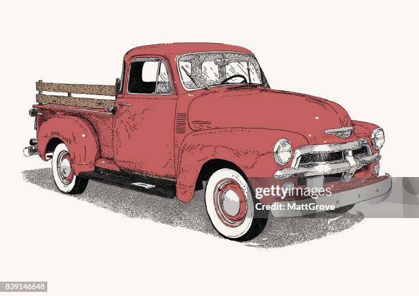 ilustrações de stock, clip art, desenhos animados e ícones de 50's truck - pickup