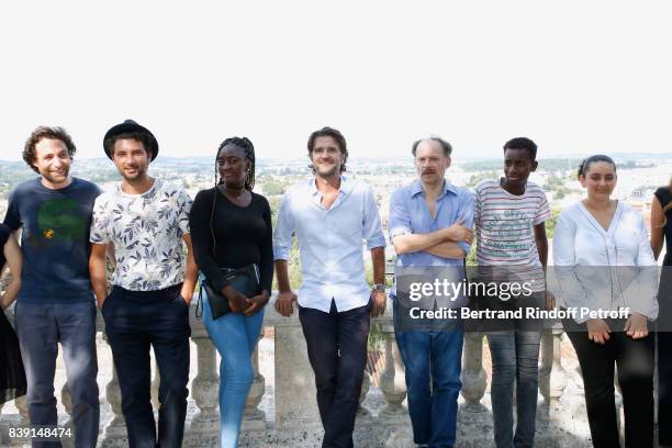 Team of the movie "Les grands esprits", actor Denis Podalydes , director Olivier Ayache-Vidal , actors Salon Fanta, Abdoulaye Diallo and Mona Magdy...