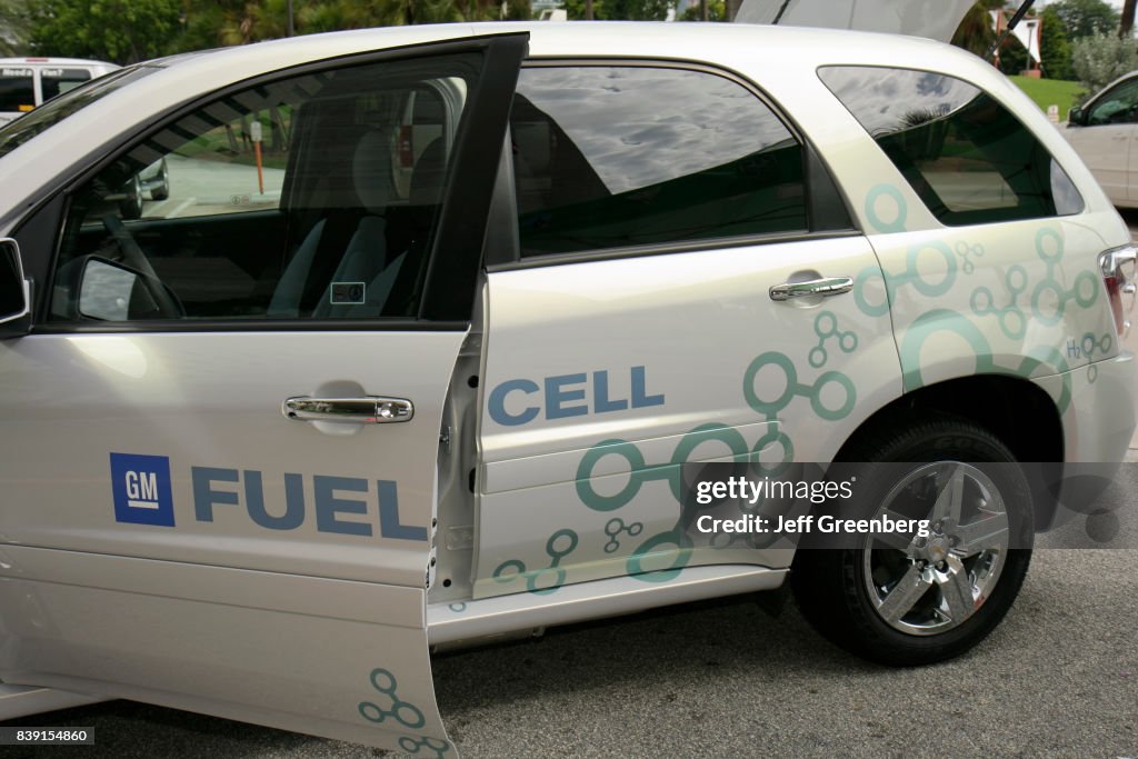 A GM hydrogen fuel cell engine prototype car at United States Conference of Mayors.