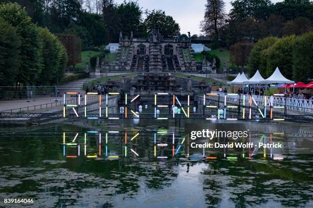 General view from Rock en Seine Festival at Domaine National de Saint-Cloud on August 25, 2017 in Paris, France.