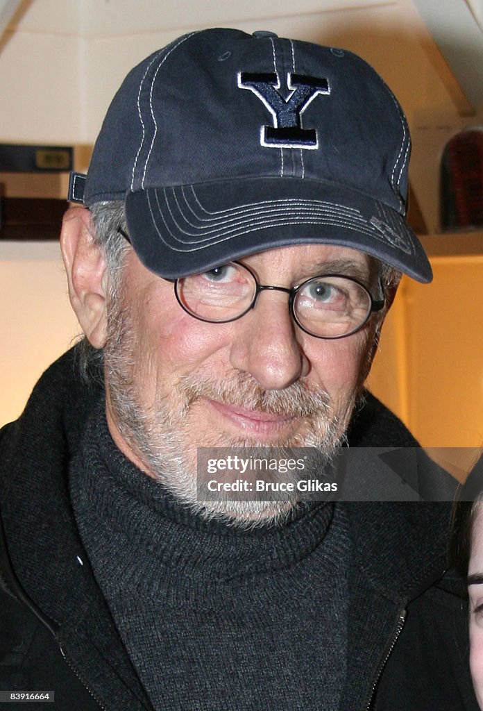 Steven Spielberg and Family Visit Cast of  "Spring Awakening" on Broadway - December 28, 2006