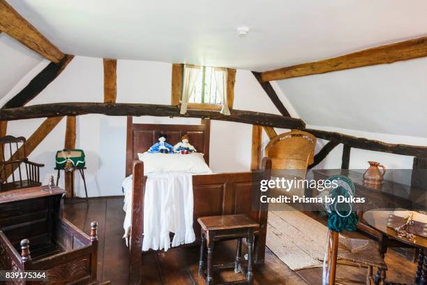 England, Warwickshire, Cotswolds, Stratford-Upon-Avon, Anne Hathaway's Cottage, Bedroom.
