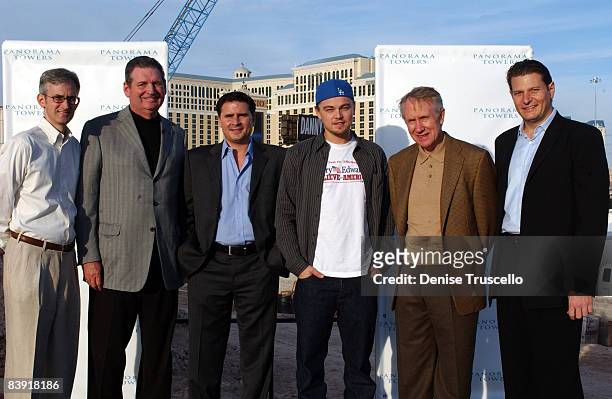 Las Vegas Commissioner Rory Reid, former Governor Bob Miller, Developer Andrew Sasson, Leonardo DiCaprio, Senator Harry Reid and Developer Laurence...