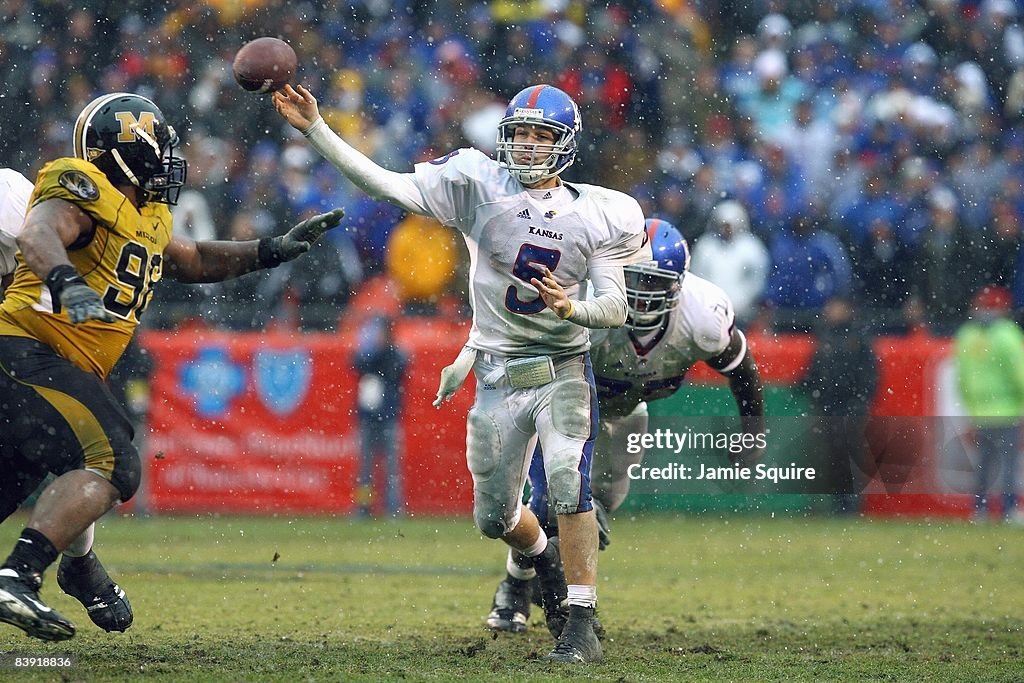 Todd Reesing Dimensional Quarterback Todd Reesing of the Kansas Jayhawks passes the ball... News ...