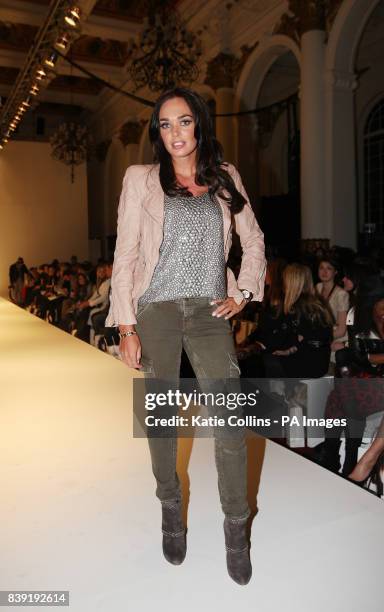 Tamara Ecclestone at the Triumph catwalk show, at Somerset House, in central London, as part of London Fashion Week.