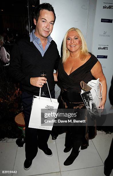 Comedian Julian Clary and journalist Vanessa Feltz attend the VIP reception to launch the English National Ballet Christmas season ahead of the...