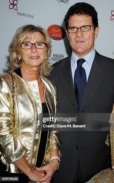 Football manager Fabio Capello and his wife Laura Capello attend the VIP reception to launch the English National Ballet Christmas season ahead of...