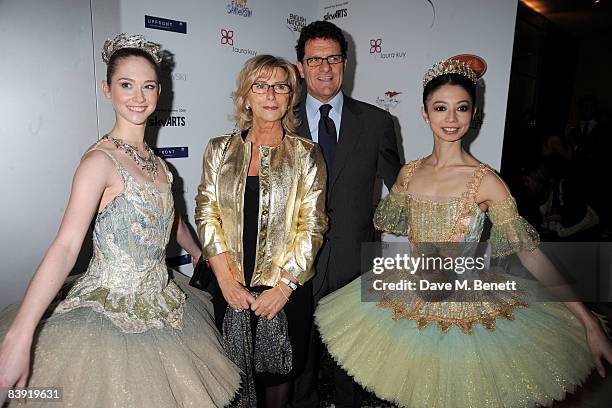 Football manager Fabio Capello , his wife Laura Capello and dancers attend the VIP reception to launch the English National Ballet Christmas season...