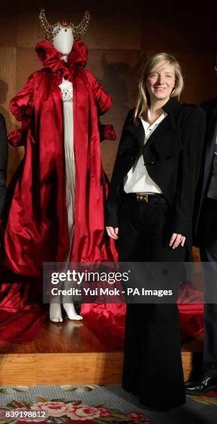 Sarah Burton, the creative director of fashion label Alexander McQueen, attending the press presentation of Alexander McQueen: Savage Beauty - an...