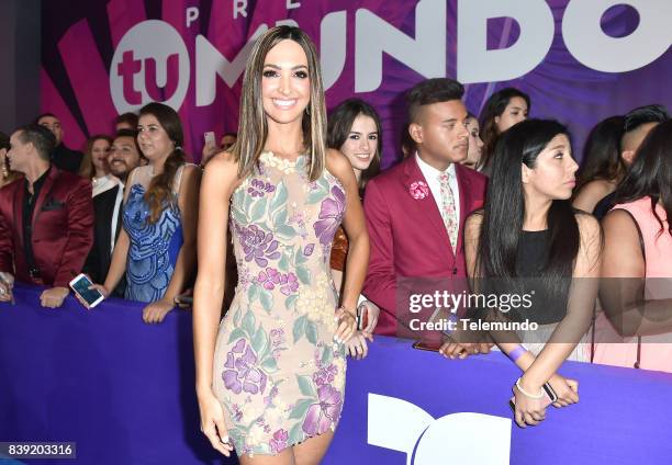 Blue Carpet" -- Pictured: Erika Csiszer arrives to the 2017 Premios Tu Mundo at the American Airlines Arena in Miami, Florida on August 24, 2017 --