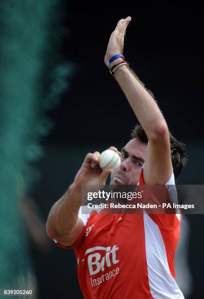 England James Anderson during net practice at the R. Premadasa Stadium, Colombo, Sri Lanka.