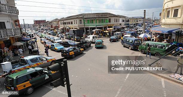 General view of a port city of Takoradi, on December 4, 2008. The port of Takoradi and its twin city Sekondi, midway between the Ghanaian capital...