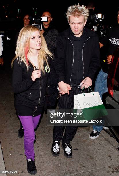 Avril Lavigne and Deryck Whibley are seen on December 4, 2008 in West Hollywood, California.