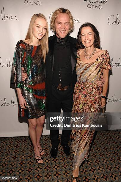 Model Siri Tollerod, designer Peter Dundas and Laudomia Pucci attend the 12th Annual ACE Awards at Cipriani 42nd Street on November 3, 2008 in New...