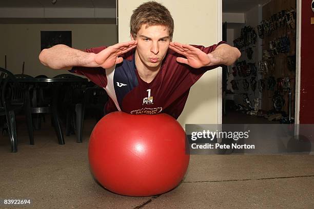 Ron-Robert Zieler of Northampton Town works out during a training session at the Sixfields Stadium on December 4, 2008 in Northampton, England.