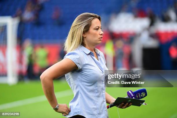 French tv journalist Anne Laure Bonnet during the Ligue 1 match between Paris Saint Germain and AS Saint Etienne at Parc des Princes on August 25,...