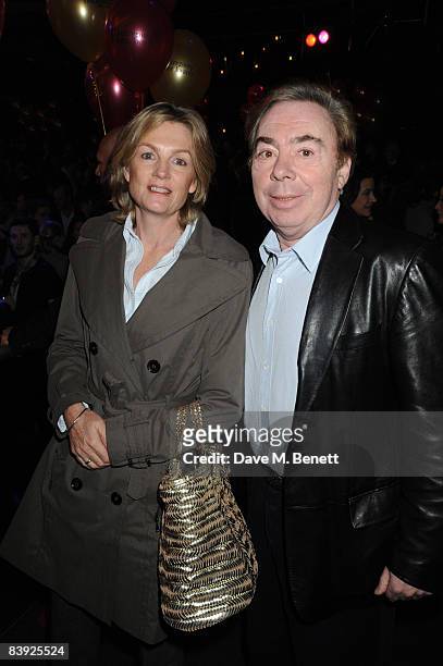 Lady Madelaine Lloyd Webber and Sir Andrew Lloyd Webber attend the Whatsonstage.com Theatregoers' Choice Awards lunchtime launch ceremony and party...