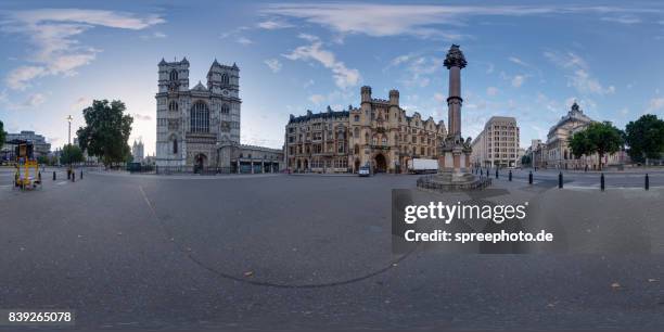 360° panoramic view of the westminster abbey, london - 360 uk bildbanksfoton och bilder