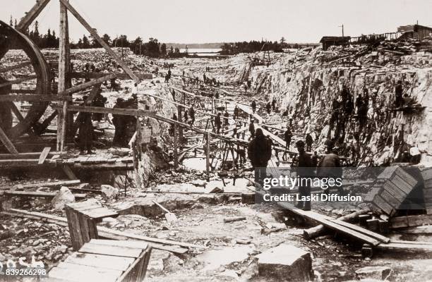 Construction of the White Sea-Baltic Canal . The canal was constructed between 1931 and 1933 by forced labor of Gulag inmates. According to official...