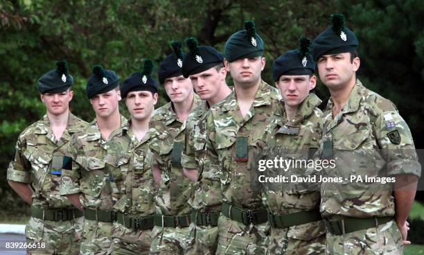 Rangers from the 1st Battalion, Royal Irish Regiment Laurence Maher, who will be joining his brother Peter already in Afghanistan, Jamie and Kyle...