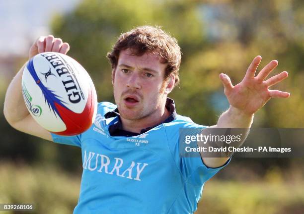 Scott Riddell during a training session at Murrayfield Stadium, Edinburgh.