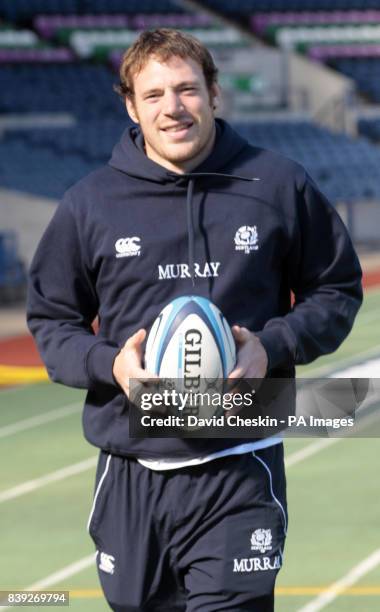 Scott Riddell during a training session at Murrayfield Stadium, Edinburgh.