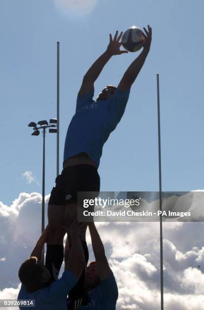 Scott Riddell during a training session at Murrayfield Stadium, Edinburgh.