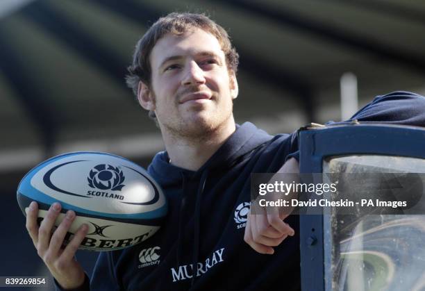 Scott Riddell during a training session at Murrayfield Stadium, Edinburgh.