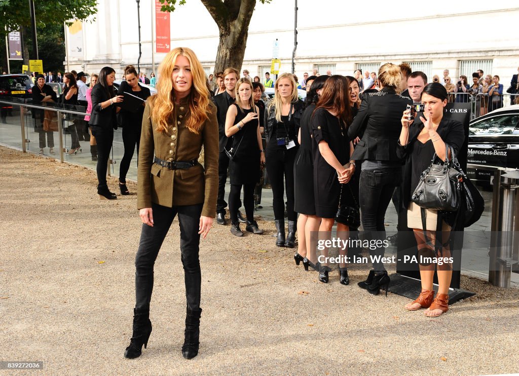 Celebs attend Burberry - London Fashion Week