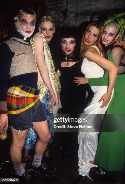 Club kids and denizens Michael Alig, Richie Rich, Nina Hagen, Sophia Lamar and Genetalia attend New Year's eve festivities at Club USA in New York...