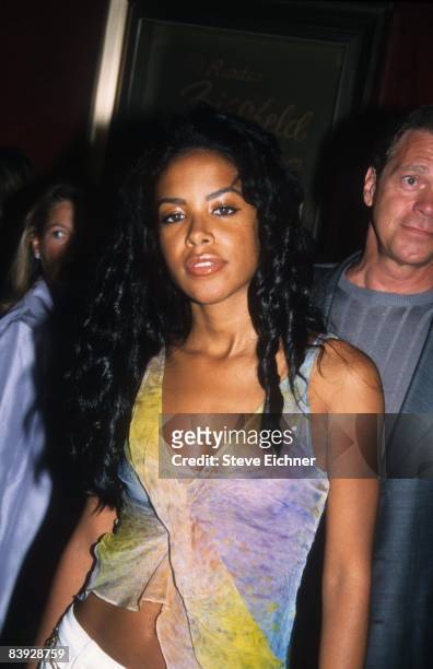 Singer Aaliyah attends the premiere of 'Planet of the Apes' at the Ziegfeld Theatre in New York, 2001.