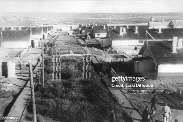 Vorkuta Gulag - one of the major Soviet labor camps, Russia, Komi Republic, 1945.