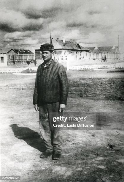 Prisoner of the Vorkuta Gulag , one of the major Soviet labor camps, Russia, Komi Republic, 1945.